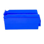 Hudson Exchange 12 x 6 x 4" (12 Pack) Plastic Nesting Storage 12” Shelf Bin Container - 15 lb Capacity, Blue - color: Blue, size: 12 Pack