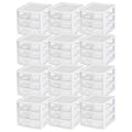 Sterilite 12-Pack Clearview 3-Drawer Cart, Small Plastic Storage Organizer Drawers, White - Organizing Drawer Containers for Bathroom, Closet, Kitchen, and Bedroom - size: 12 Packs