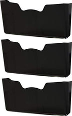 Simple Houseware Single Pocket Wall Mount for Hanging File Holder, 3 Packs, Black - color: Black, size: 3 Pack