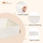 Cotton Linen Drawer Organizer for Baby Clothes, 12Pack Multi-Size Nursery Dresser Dividers for Clothes, Premium Foldable Storage Bins for Bedroom, Closet and Diaper Table, Beige - size: Linen 12 Pack