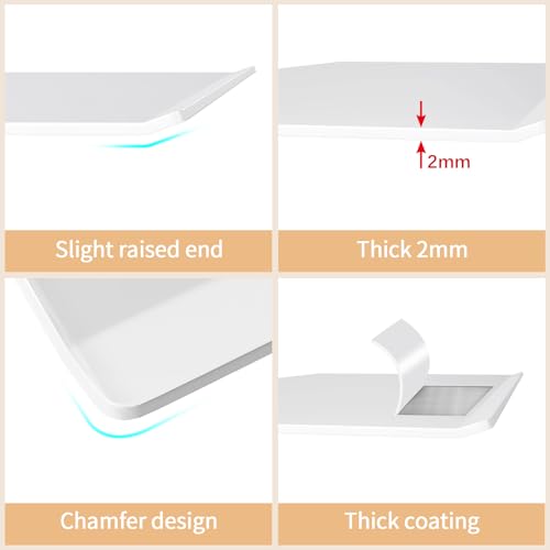 MKO 8" Small Floating Shelves for Wall, Metal Wall Mounted Shelf for Bathroom, Bedroom, Living Room, Kitchen, Little Hanging Shelves for Books/Storage/Room Decor 2 Packs, White - color: White, size: 8 IN