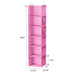 YOUDENOVA Hanging Closet Organizer and Storage, 6-Shelf Closet Hanging Storage Shelves, Light Pink - color: Light Pink