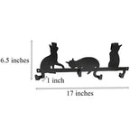 Evelots Over The Door 4 Hook Towel/Coat Rack Hanger Organizer, Kitty Cat Design-Easy No Tool Installation-Black Iron-Holds 20 lbs. - size: 1 Pack, style: 4 Hook Kitty Cat Design
