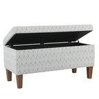 Kinfine K6384Np-F2244 Geometric Patterned Fabric Upholstered Wooden Bench with Hinged Storage, Large, Gray and Brown - color: Gray and Brown