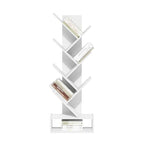 Furinno Tree Book Shelf, 7-Tier Bookshelf, Tree Bookcase with Bottom Shelf, 8.4 x 16.9 x 46.2, for Living Room, Bedroom, Home Office, White - color: White, size: 7-Tier Tree with Bottom Shelf