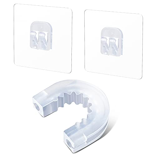 YeeBeny Bathroom Shower Caddy Connector with 2pcs Adhesive Sticker, Simple Household Items, Hook Mount for Shower Caddy Basket Bathroom Shelf Compatible with Zenna Home, GeekDigg, Decobros