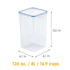 LOCK & LOCK Easy Essentials Food lids/Pantry Storage/Airtight containers, BPA Free, Square-16.9 Cup-for Chips, Clear (Pack of 3) - size: 16.9 Cup (Pack of 3)