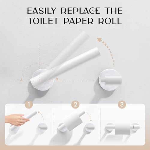 Day Moon™ - Toilet Paper Holder - Modern Roll Holder for Bathroom - 1 Pack - Wall Mount - Classic, White - color: White, size: Classic 1 Pack