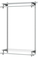 Rubbermaid Configurations Closet Shelves & Hanging Kit (2) 26" Shelves Titanium Custom Pantry Organizer and Storage/Clothes Rack for Home/Laundry/Bathroom/Mudroom/Pantry/Linen Closet