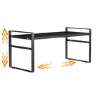 Expandable Cabinet Shelf Organizer Riser for Kitchen Pantry Cupboard Under Sink Countertop,kitchen cabinet shelf - color: Black