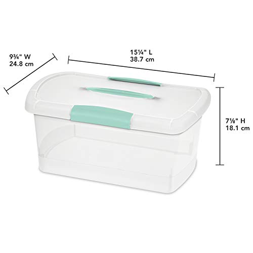 Sterilite 6 Pack Stackable Storage Bin with Latch Lid, Medium Nesting ShowOffs, Clear - size: Medium, style: 6 Pack