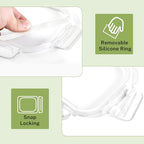 HOMBERKING 8 Pack Glass Food Storage Containers with Lids, Meal Prep Containers, Airtight Bento Boxes with Leak Proof Locking for Microwave, Oven, Freezer and Dishwasher, BPA Free, 5-35oz, white - color: White
