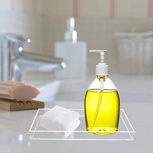 Bigfety Acrylic Vanity Tray for Organizing, Clear Bathroom Trays for Counter, Desk, Dresser - size: 7.8" x 0.7" x 3.9"
