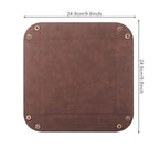 Valet Tray Desktop Storage Organizer – Premium PU Leather Catchall Bedside Vanity Tray Nightstand Caddy Holder for Remote Controller, Keys, Phone, Wallet, Coin, Jewelry,Brown - color: Brown