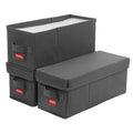 NUSWOR Premium CD Storage Box - Stackable CD Organizer Box with Lid - Holds 105 Jewel Cases - 14.37 x 5.5 x 6.3 inches - 3 Pack - Grey - size: 3PACK