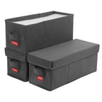 NUSWOR Premium CD Storage Box - Stackable CD Organizer Box with Lid - Holds 105 Jewel Cases - 14.37 x 5.5 x 6.3 inches - 3 Pack - Grey - size: 3PACK