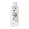 Furinno Luder Bookcase / Book / Storage, 4-Tier, White - color: White, size: 4-Tier, 9.3 x 15.6 x 41.7