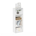 Furinno Luder Bookcase / Book / Storage, 4-Tier, White - color: White, size: 4-Tier, 9.3 x 15.6 x 41.7