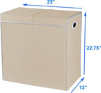 Simple Houseware Double Laundry Hamper with Lid and Removable Laundry Bags, Beige - color: Beige