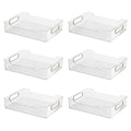 Oggi Cabinet/Drawer Storage Bin - 12" x 8.75", Clear/Gray, Ideal for Kitchen Organization, Pantry Storage, Fridge Organizing - Set of 6, (9771 (7771)) - size: 12" x 8.75" (set of 6)