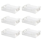 Oggi Cabinet/Drawer Storage Bin - 12" x 8.75", Clear/Gray, Ideal for Kitchen Organization, Pantry Storage, Fridge Organizing - Set of 6, (9771 (7771)) - size: 12" x 8.75" (set of 6)