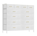 VASICAR Chest of Drawers for Bedroom with 12 Deep Drawers Tall Fabric Dresser, Storage Cabinet for Closet, Nursery, Bedside, Living Room, Entryway, Hallway (White) - color: White