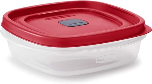 Rubber maid Food Storage Containers Three Cup Food Storage Containers 7 Peice Set, Easy Find Lids, 3 Containers, 3 Lids Chalk Pen And Chalk Labels - color: Red, size: 3 Cup Pack of 3