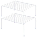 SIBAO Kitchen Cabinet Storage Shelf Rack/Plastic Feet - (13.1 x 10.2 Inch) - Steel Metal - Rust Resistant Finish - Cups, Dishes, Cabinet & Pantry Organization (2, White) - color: White