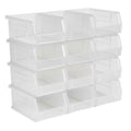 Hudson Exchange 7-1/2" x 4" x 3" (12 Pack) Plastic Stackable Storage Bin and Hanging Container, Clear - color: Clear, size: 12 Pack