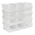 Hudson Exchange 7-1/2" x 4" x 3" (12 Pack) Plastic Stackable Storage Bin and Hanging Container, Clear - color: Clear, size: 12 Pack