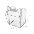 Deflecto Interlocking Tilt Bin, 4 Bin Unit, Clear and White, 23-5/8” x 8-1/8” x 6-5/8” (20403OP) - style: 4 Bins