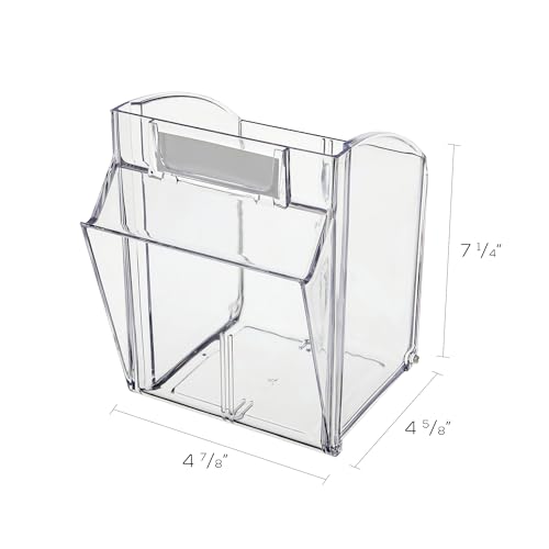 Deflecto Interlocking Tilt Bin, 4 Bin Unit, Clear and White, 23-5/8” x 8-1/8” x 6-5/8” (20403OP) - style: 4 Bins