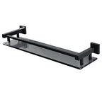 Alise Bathroom Shelves,Matte Black Glass Shelf for Bathroom, Modern Floating Shelves,20 inch - color: Matte Black, size: 20 Inch
