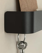Kazai. Key Holder for Wall 'Tone' | Minimalist Key Hooks Design from Berlin | Modern Key Hanger with Metal Shelf | Key Hook Wall Mounted as Hallway Furniture | Black - color: Black