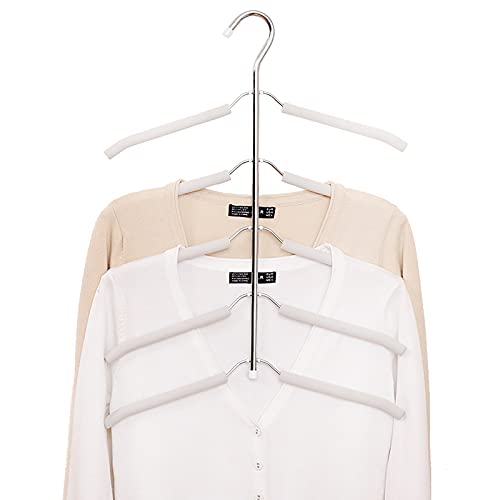 Blouse Tree Hangers Multi-Layer Clothes Hangers 3 Pack 5 in 1 Non Slip Space Saving Closet Organizer Stainless Steel Shirt Hanger Coats Hangers(3 Pack)