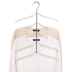 Blouse Tree Hangers Multi-Layer Clothes Hangers 3 Pack 5 in 1 Non Slip Space Saving Closet Organizer Stainless Steel Shirt Hanger Coats Hangers(3 Pack)