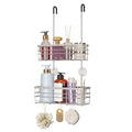 HapiRm Hanging Shower Caddy Organizer - No Drilling Shower Organizer with Hooks, Rustproof & Waterproof 304 Stainless Steel Bathroom Shelves - Silver - color: Silver