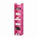YOUDENOVA Hanging Closet Organizer, 6-Shelf Closet Hanging Shelves, Pink - color: Pink, size: 6-Tier