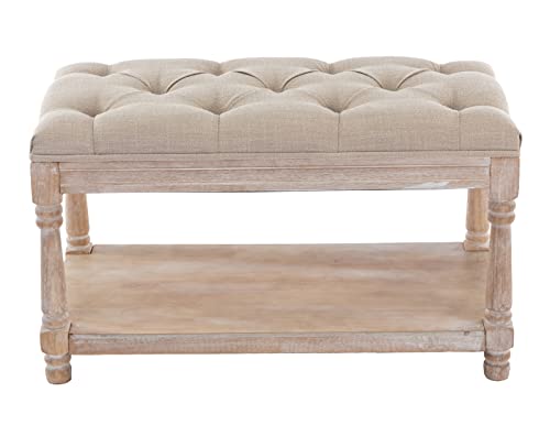 Kmax Storage Entryway Bench Tufted Shoe Rack Bench Wood Window Bench for Hallway Entrance Bedroom Corner-1 Seat, Beige - color: Beige, size: Storage- 1 Seat