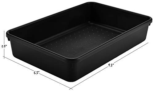 Masirs Interlocking Drawer Organizer Bins, Durable Plastic, Various Sizes for Custom Layout Design, Great for Desk Drawer, Tool Box or Garage Organization, (Black | 8-Piece Set) - color: Black, size: Various Sizes