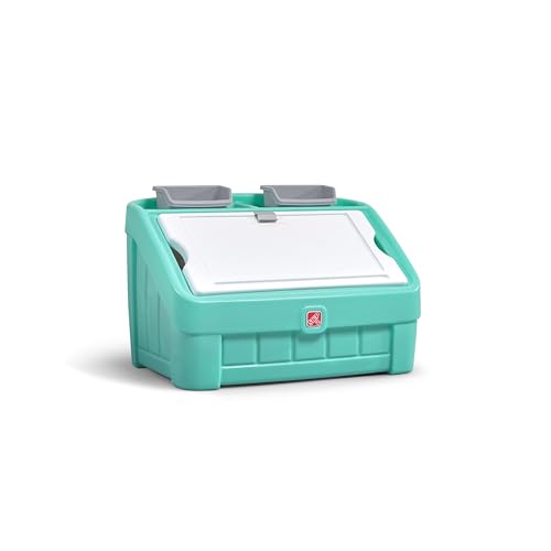 Step2 2-in-1 Toy Box & Art Lid, Kids Toy Storage Bin & Organizer, Easel & Chest in One, Made of Durable Plastic, For Toddlers 2+ Years Old, Mint - color: Mint