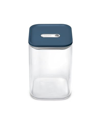Caraway 4qt Glass Airtight Food Storage Container with Lid – Non-Toxic, BPA-Free Kitchen Storage Container – Stackable, Space-Saving Airtight Container for Dry Goods and More - Navy - color: Navy, size: 4qt Container
