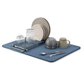 Umbra Udry Dish Rack and Microfiber Drying Mat – Space-Saving Design Folds Up for Easy Storage, Basic Rack, Slate Blue - color: Slate Blue, style: Basic Rack