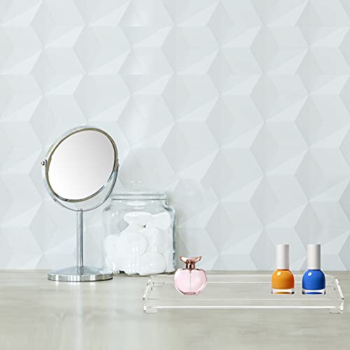 Vanity Bathroom Tray, Acrylic Rectangle Decorative Catchall Organizer Storage Tray - Clear - color: Clear, size: 11.2" x 4.1" x 1"