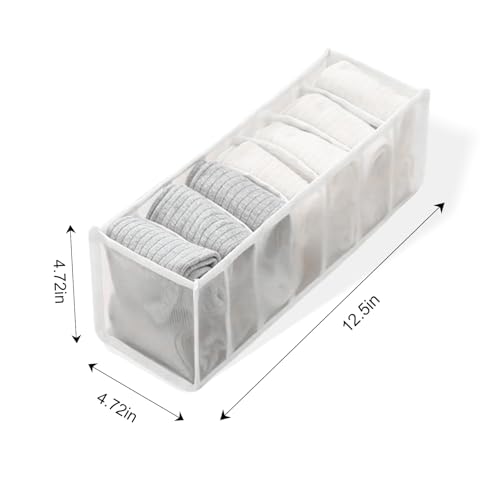 2 Pcs Underwear Storage Box Drawer Underwear Organizer Lingerie Organizer Compartment Storage Box for Wardrobe Drawer Use(White) - color: White-2pc