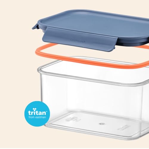 LocknLock LBF405RS7N Modular Plus Food Storage Container,14 set (7 containers & 7 Lids)- Navy - color: Navy, size: 14 set (7 containers & 7 Lids)