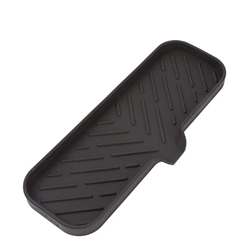 MicoYang Silicone Bathroom Soap Dishes with Drain Spout-Bathroom and Kitchen Sink Organizer,Sponge Holder,Dish Soap Tray,Perfect for Dispenser,Scrubber,Bottle,Cup on Sink or Counter-Coffee 12"×4" - color: Coffee, size: L(12"×4")