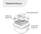 Neoflam Airtight Smart Seal Food Storage Container (Set of 3) | Crystal Clear Body, Matte Black Lid | Modular, Stackable, Nestable Design | Easy to Clean, BPA Free (Rectangle, 3,6L)