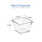 Ravinte 6 Pack Drawer Organizer - 3" X 3" Plastic Storage Bins, Acrylic Organizers with Non-Slip Pads Clear Desk Storage Tray for Makeup, Jewelries, Kitchen Utensils, Bathroom and Office - size: 3" x 3"