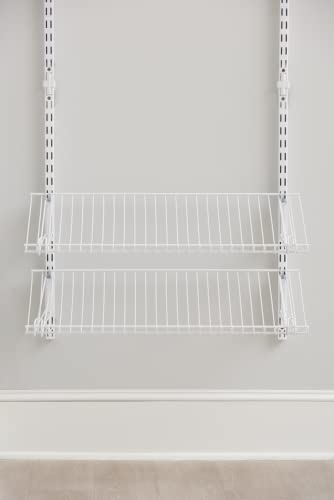 Rubbermaid Customizable Wall Mount Shoe Shelf, White, for Home/House/Closet/Laundry/Linen Organization - style: Shoe Shelf